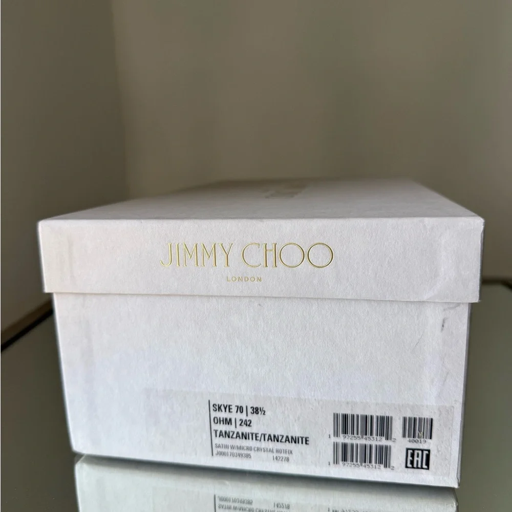 New JIMMY CHOO Skye 70 Crystal-embellished Mules in Satin